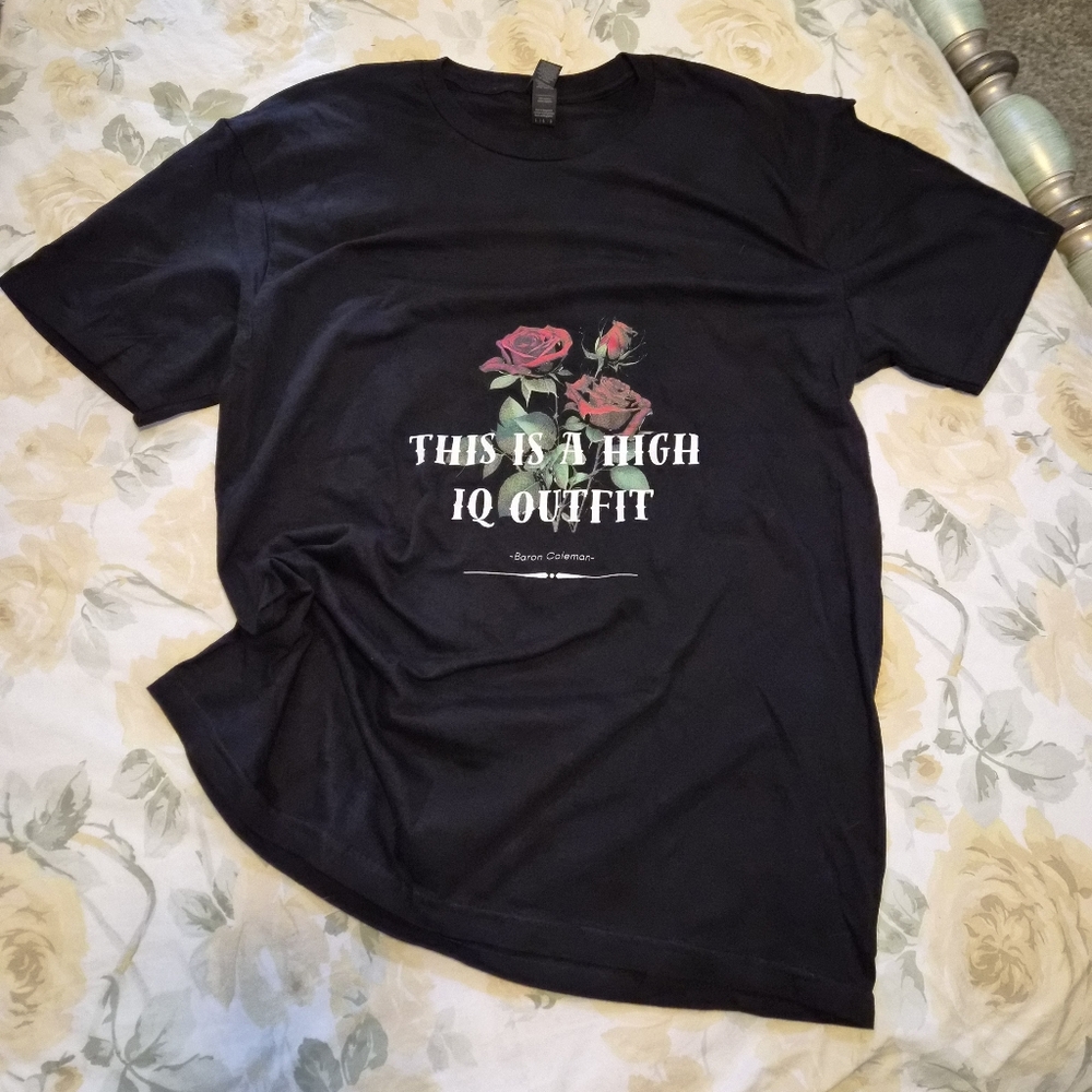 Black Rose Tshirt This Is A High IQ Outfit Baron Coleman New NWT